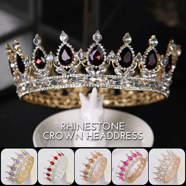 Crystal Wedding Bridal Party Pageant Prom Tiara Round Crown Hair Accessories NEW 2