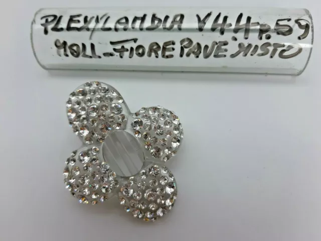 Molletta per Capelli Mini - Fiore- Plexiglass/Swarovski - V44 - Plexylandia