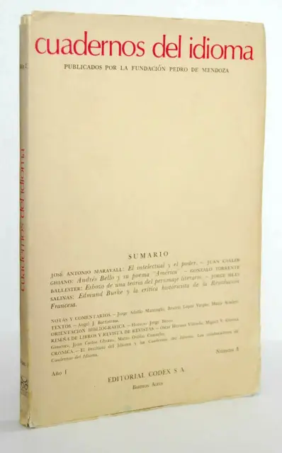 Cuadernos del Idioma. Revista de Cultura y Pensamiento. Año I Nº 3. Editorial Co