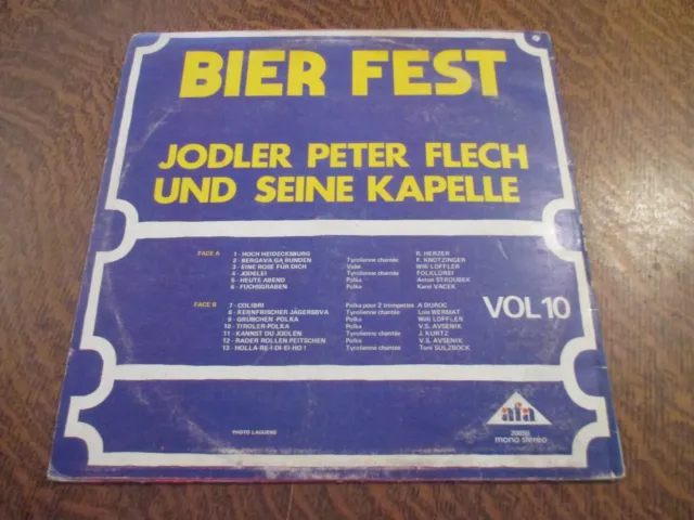 33 tours JODLER PETER FLECH UND SEINE KAPELLE bier fest vol 10 20850 2