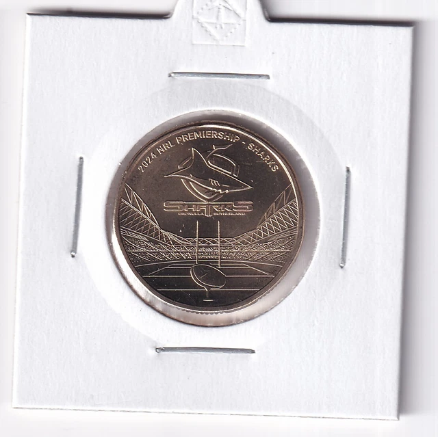 AUSTRALIAN: 2024 $1 Nrl Rugby Cronulla Sharks Unc Coin In 2X2 Holder ...