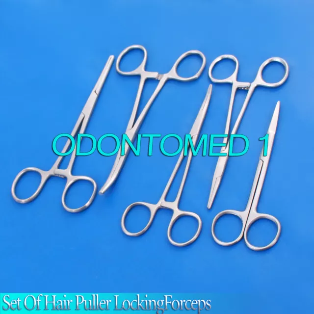 Pet Grooming Hemostat Groomer 5 X Set Dog Ear Hair Puller Locking Forceps Ds-755