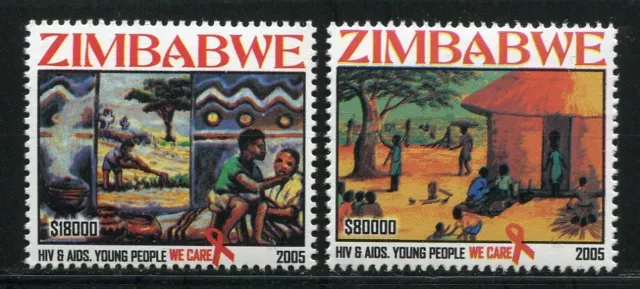 Zimbabwe Simbabwe 2005 AIDS Medizin Medicine SIDA 830-831 Postfrisch MNH