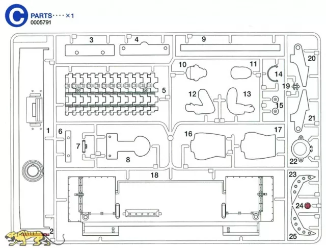 Tamiya 0005791 C Teile (C1-C25) für Tamiya Tiger I (56010) - 1:16