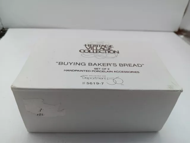 Heritage Village Collection Department 56 Buying Bakers Bread set of 2 w/box