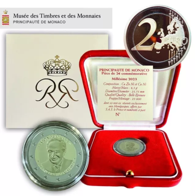 🇲🇨 Coffret 2 Euro BE 2023 Monaco - 100 ans Rainier III - PP Proof 🇲🇨