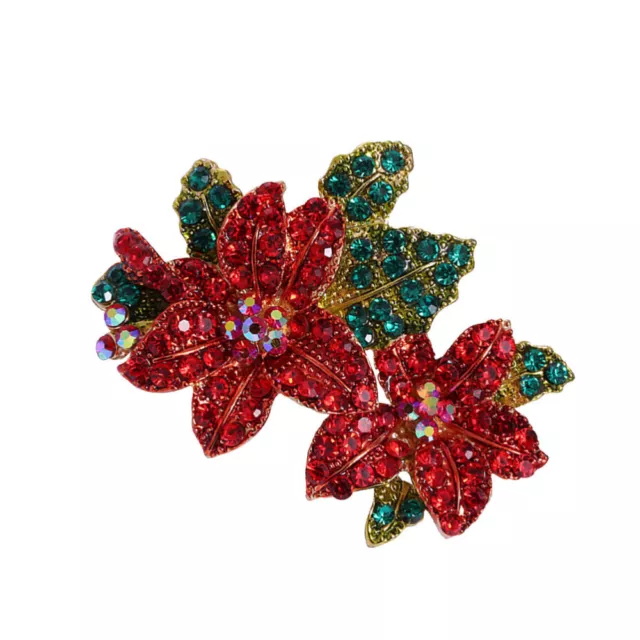 Rose Flower Rhinestone Brooch for Sweater