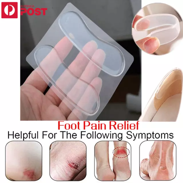 Gel Silicone Foot Care Shoe Insole Cushion Pad Protector Heel Grip Back Liner