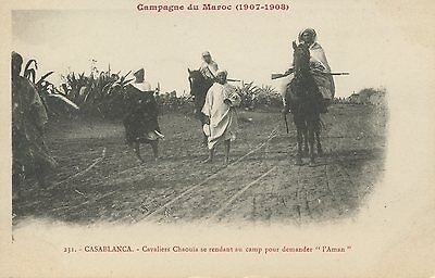 Postcard casablanca morocco postcard casablanca horsemen at camp of aman