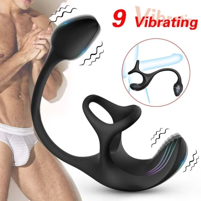 Vibrator-Penis-Cock-Sex-Ring-Anal-Vibrator-Butt-Plug-Prostate-Massager-Toys