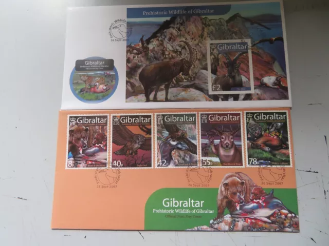 2007 Gibraltar First Day Covers Prehistoric Wildlife