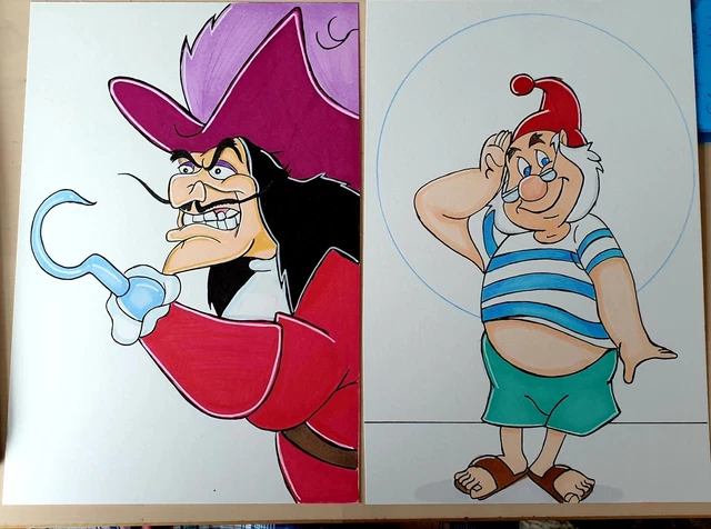 CAPTAIN HOOK AND Smee From Disney's Peter Pan Original Sketches £2.77 ...