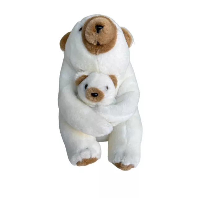 Isalys Klondike Bar White Polar Bear & Hug Cub 9" Plush Stuffed Animal Toy