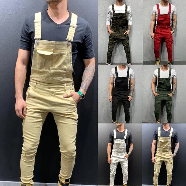 Herren Latzjeans Overall Denim Regular Fit Latzhose Jumpsuit Jeans Freizeithose