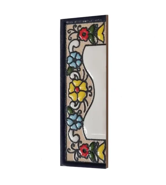 Altea Spanish Hand-painted Ceramic 7.5 x 3.5 cm or 2.95 x 1.37 inch House Number