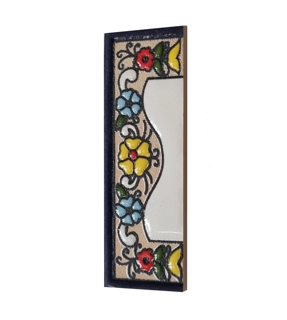 Altea Spanish Hand-painted Ceramic 7.5 x 3.5 cm or 2.95 x 1.37 inch House Number