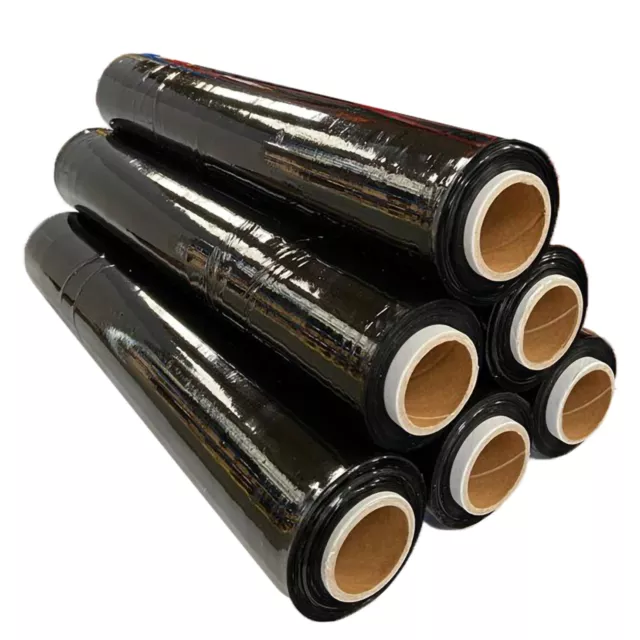 Strong Rolls Black/Clear Pallet Stretch Shrink Wrap Cast Packing Cling Film 110M