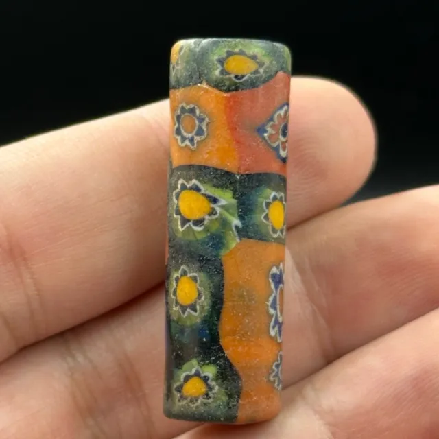 Very Rare Ancient Roman Unique Colorful mosaic glass bead