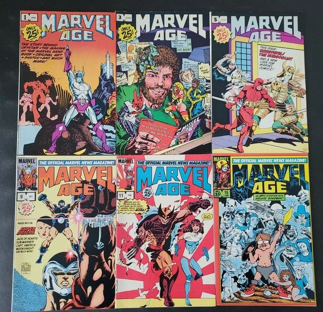 Marvel Age Set Of 13 Issues 1983 1St Preview Lady Deathstrike! Rocket Raccoon!