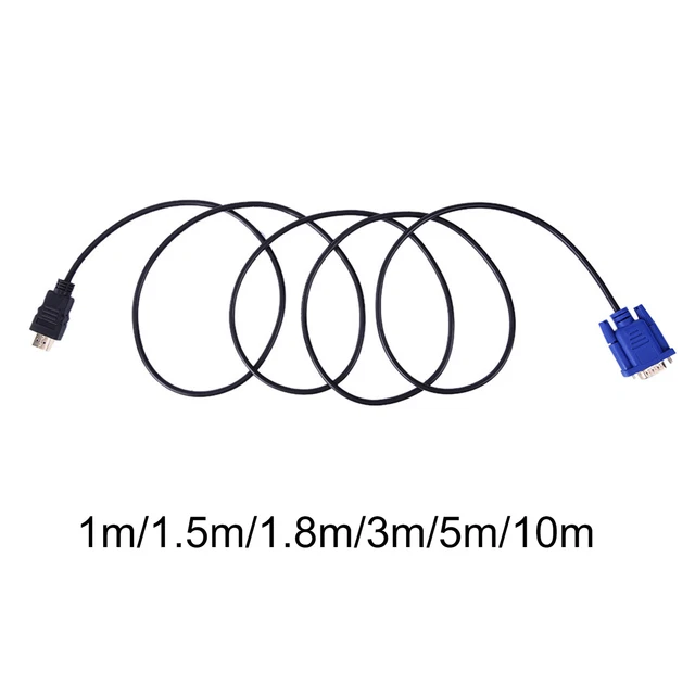 10m 1080P Gold Plated HDMI to VGA 15Pin Male Cable Adapter Lead for HDTV HD LCD
