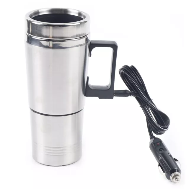 12V Car Heating Cup Coffee Maker Travel Portable Pot Heated Thermos Mug Kettle