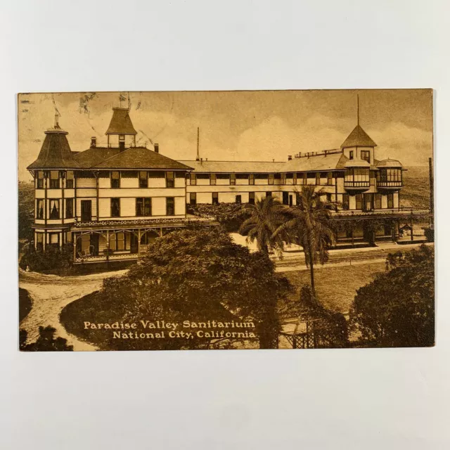 Postcard California National City CA Paradise Valley Sanitarium 1912 Posted