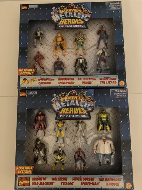 Marvel Heavy Metal Heroes 8 Die Cast Metal Action Figures by Toy Biz 1999 (NIB)