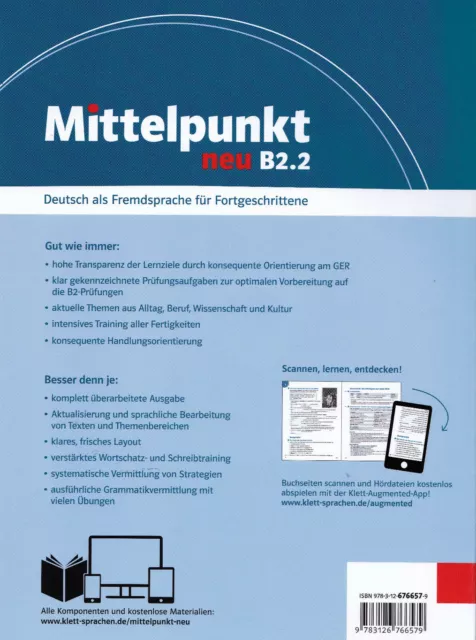 Klett MITTELPUNKT NEU B2.2 Lehr- und Arbeitsbuch mit Audio CD LEKTION 7-12 @NEW@ 2