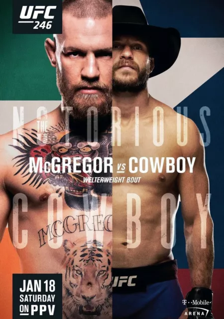 Mcgregor Vs Cowboy Poster Locandina 45X32Cm || Arti Marziali Mma Ufc
