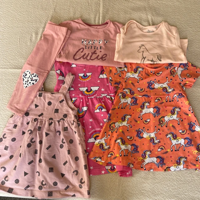 baby girls clothes 12-18 months bundle, dresses, tops, leggings