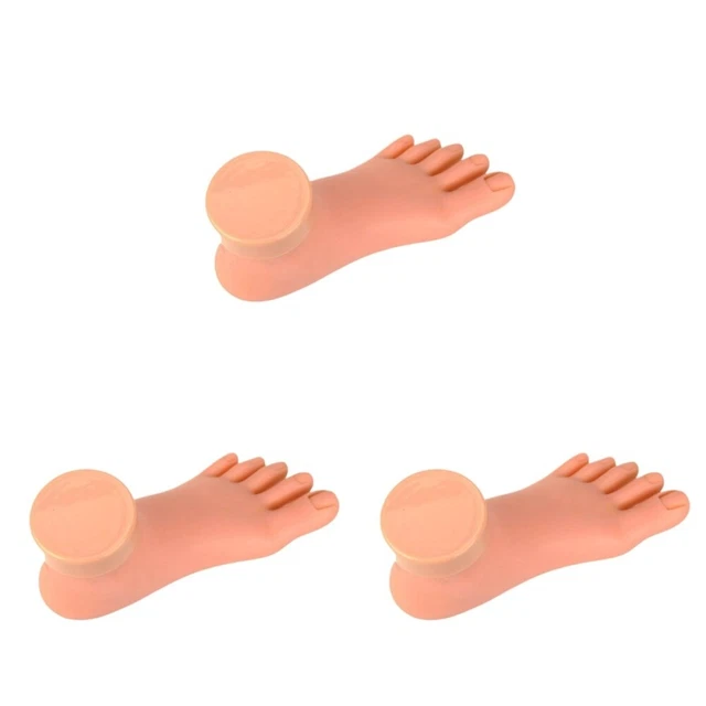 3 piezas modelo de pie mano práctica para uñas de acrílico uña pie izquierdo modelo de pie