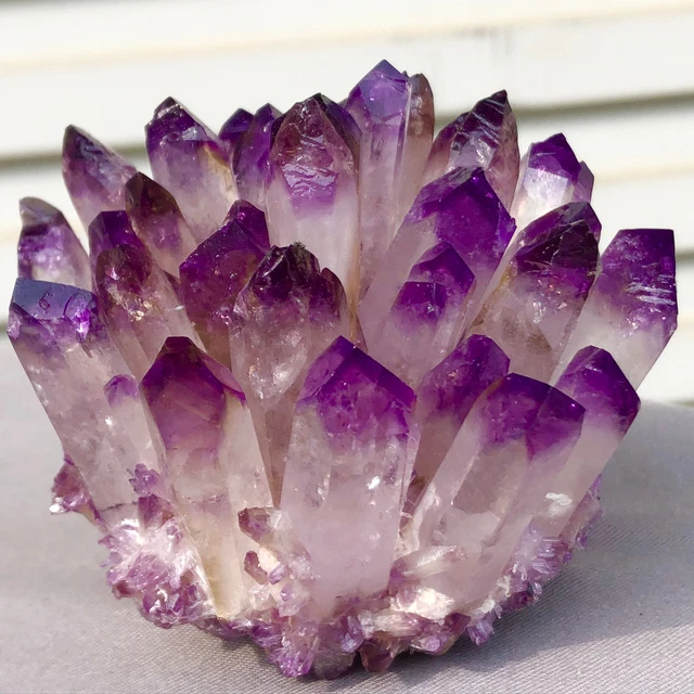 320G  New Find purple Phantom Quartz Crystal Cluster Mineral Specimen Healing