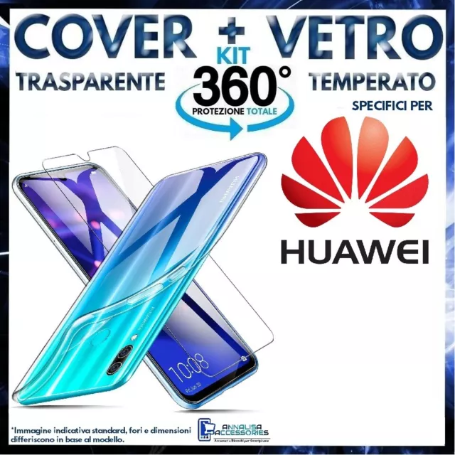 COVER TRASPARENTE + PELLICOLA VETRO TEMPERATO Per HUAWEI NOVA LITE PLUS CUSTODIA