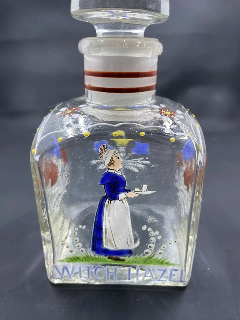 Vintage Hand Painted Czechoslovakian Witch Hazel Bottle