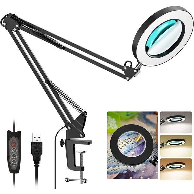 Lampada da scrivania LED con bloccaggio, 5 x lente di ingrandimento, lampada da lente di ingrandimento lampada da scrivania