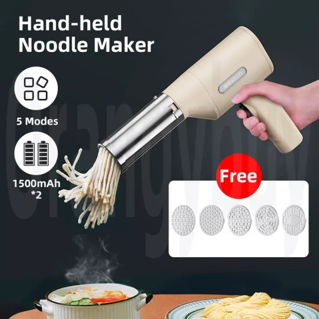 HANDHELD NOODLE PRESS Gun 5 Molds Electric Pasta Extruder Utility Kitchen  Gadget $93.60 - PicClick AU