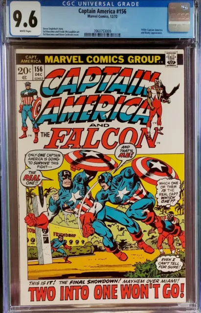 Captain America #156 CGC 9.6 White Pages  1972