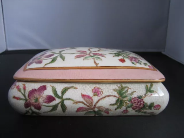 Embellish Australian hand painted lidded trinket box / jewellery box