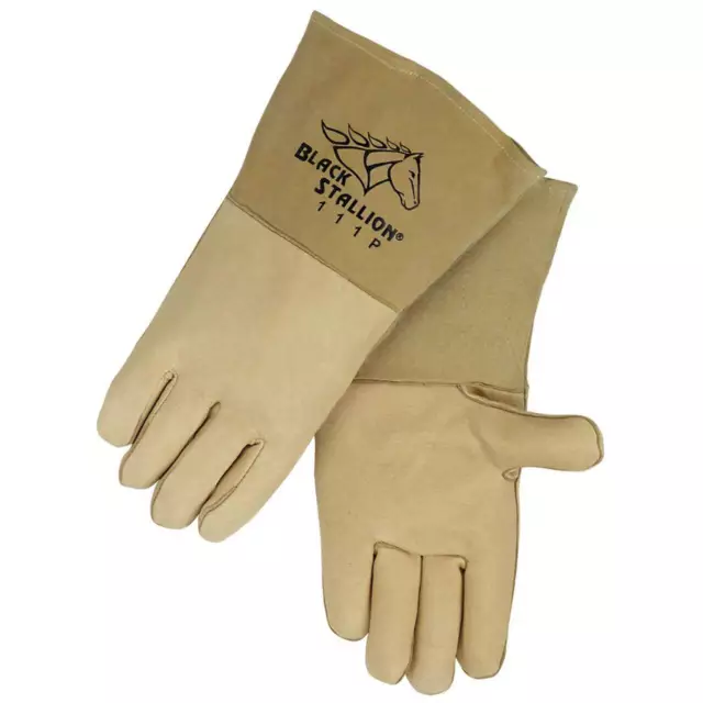 Black Stallion 111P Tan CushionCore Pigskin Stick Welding Gloves Small