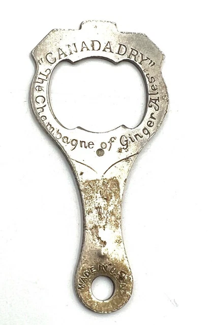 Old Vintage Canada Dry Ginger Ale Soda Pop Beer Bottle Cap Opener Keychain