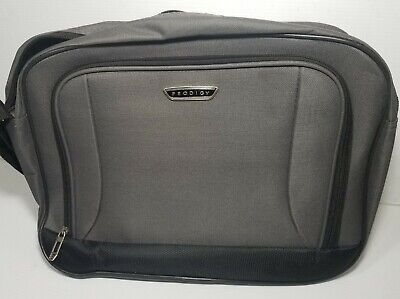 Prodigy Grey/Black Shoulder Strap Satchel Bag With Cosmetic Travel Bag Luggage