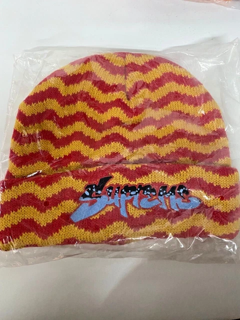 Supreme Zig Zag Stripe Beanie Red NEW 100% Authentic 🚚✅