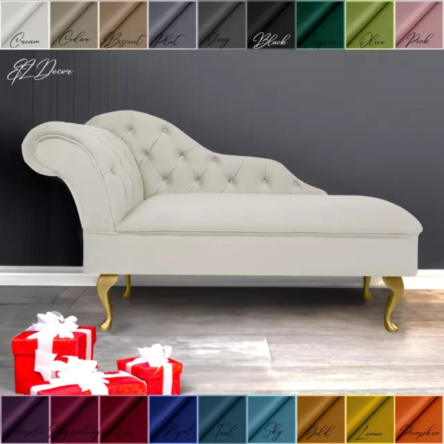Chaise Lounge Chesterfield Sofa OffWhite Cream Accent Chair Lucian Tufted Longue