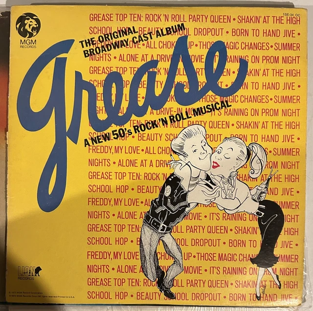GREASE SOUNDTRACK ORIGINAL Broadway Cast Album LP Vinyl 1SE34OC 10