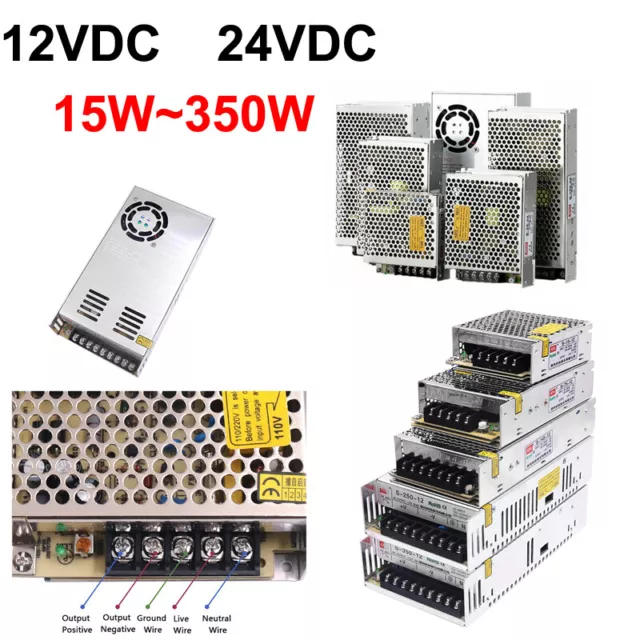 DC Regulated Switching Power Supply 12V/24V Universal PSU 15W 25W 35W 50W-350W