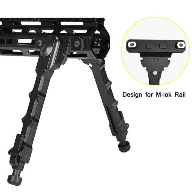 Bipied Fusil Réglable Mlok Bipied Réglable Pour Fusil - Montage MLOK/Keymod, Détachable Rapide, Noir Bipied Aluminium Polymère Noir Neuf