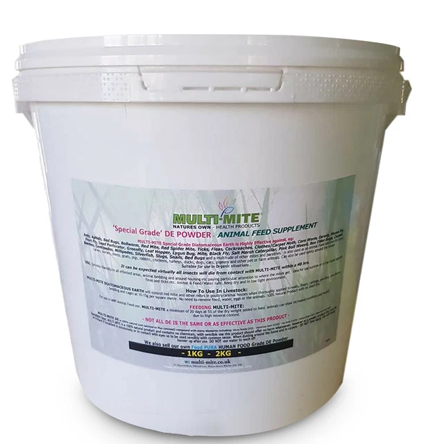 Diatomaceous Earth DE 2KG BKT - FEED Grade Parasite Powder Red Mite - MULTI MITE