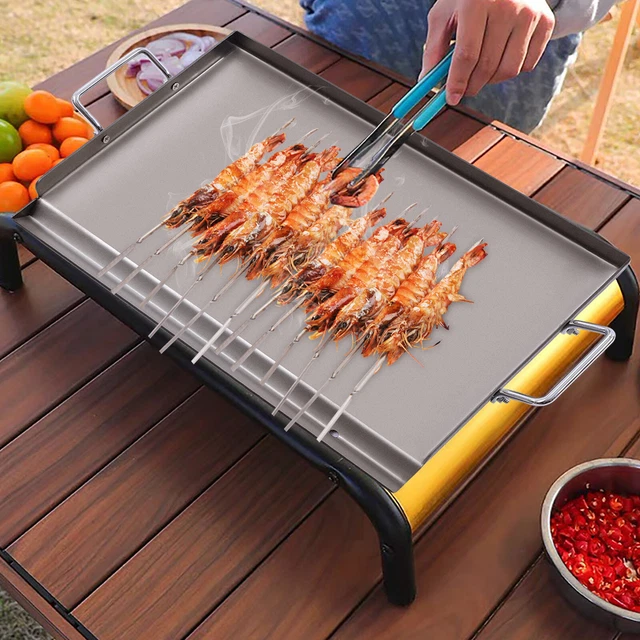 Edelstahl Plancha Grillplatte Grillaufsatz Plancha 580*400*50mm 23*16*2" NEU