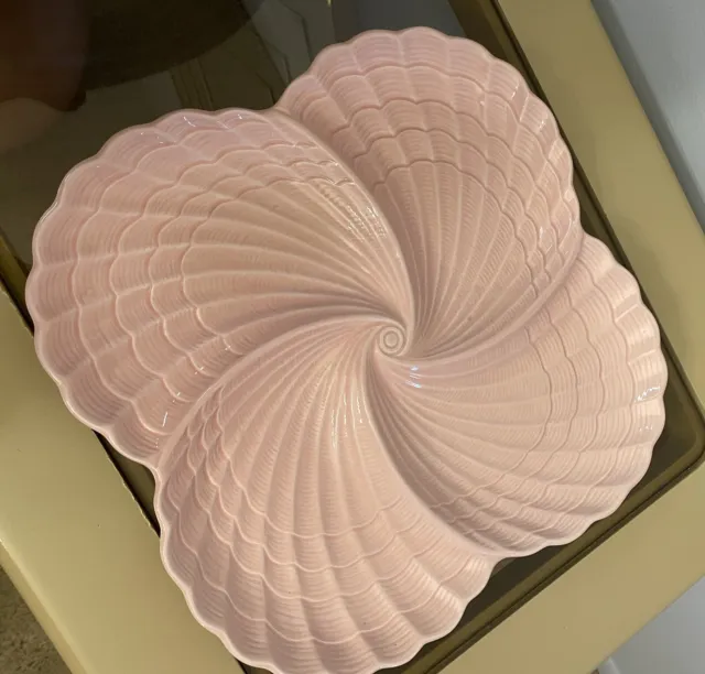 MCM Shafford Original Blush Pink Ceramic Sea Shell Oyster Platter