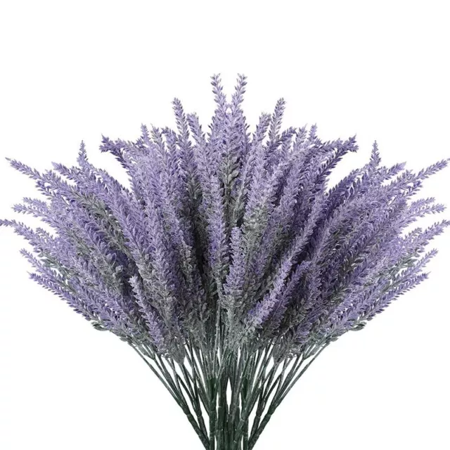Artificial Lavender Flowers 8Pcs Fake Plants with Faux Plastic Wedding4063